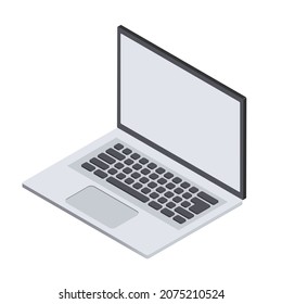 Isometric laptop. Vector 3d illustration isolated on white background.