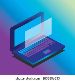 Isometric Laptop Vector Design or Vector isometric illustration and 3D isometric flat design .Isometric concept art.