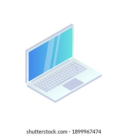 Isometric Laptop Vector Icon. 3d Trendy Computer Notebook Sign For Web, App, Infographics