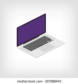Isometric laptop. Vector illustration
