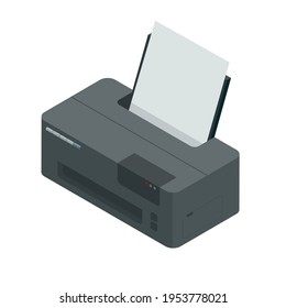 Isometric laser printer on white background