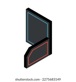 Isometric láser tag game interior elemento gráfico vectorial