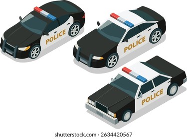 Isometric law enforcement vehicle illustration