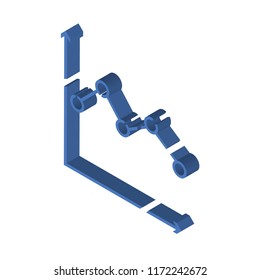  isometric left top view 3D icon