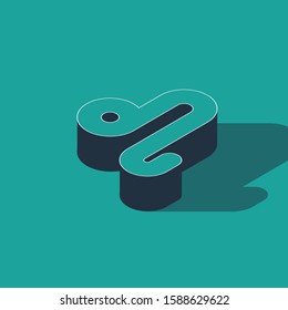 Isometric Leo zodiac sign icon isolated on green background. Astrological horoscope collection.  Vector Illustration