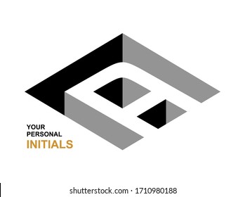 Isometric letter A.  Template for creating logos, emblems, monograms. Black and white . 3D art symbol. Vector