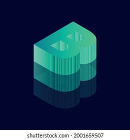 Isometric Letter B Vector Illustration 3d Stock Vector (Royalty Free ...