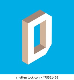 isometric letter d.