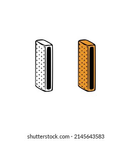 Isometric letter i doodle vector illustration on white background. Letters clip art.