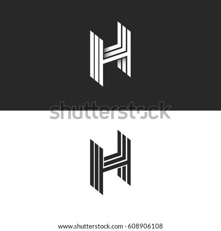 Isometric Letter H Logo Perspective Hipster Stock Vector Royalty