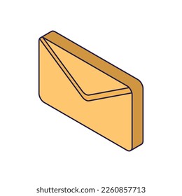 Isometrisches Buchstabensaison. Zeichen der Nachricht 3d. E-Mail-Versand-Konzept. Vektorgrafik-Konzept