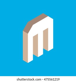 isometric letter m.