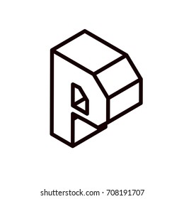 isometric letter p