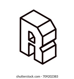 isometric letter r