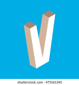 isometric letter v.