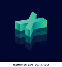 Isometric letter X. Vector illustration with 3D letter X