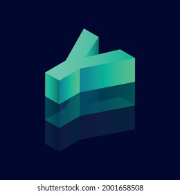 
Letra isométrica Y. Ilustración del vector con letra Y 3D