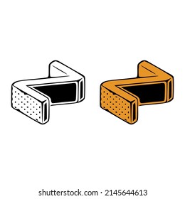 Isometric letter z doodle vector illustration on white background. Letters clip art.