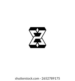 Letras isométricas SS ou 52 ou monografia de ampulheta SZ, símbolo geométrico negrito, logotipo moderno intemporal.