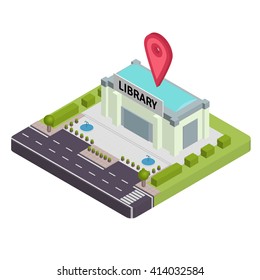 Isometric Library Vector Illustration