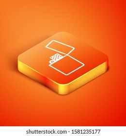 Isometric Lighter icon isolated on orange background.  Vector Illustration