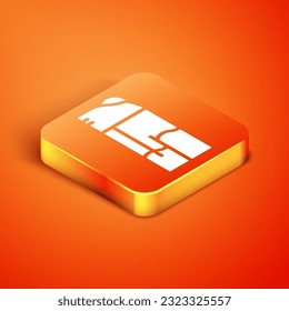 Isometric Lighter icon isolated on orange background.  Vector