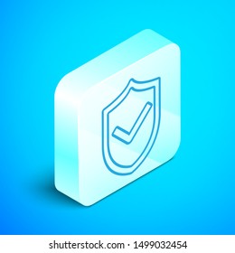 Isometric line Calculator with money bag icon isolated on blue background. Accounting sign. Calculate finance symbol. Silver square button. Vector Illustration Isometric line Calculator with money bag icon isolated on blue background. Accounting sign. Calculate finance symbol. Silver square button. Vector Illustration