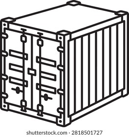 Isometric line of a metal shipping container