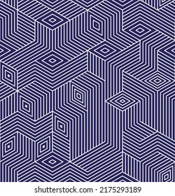 Isometric Line Style Background With Navy Color