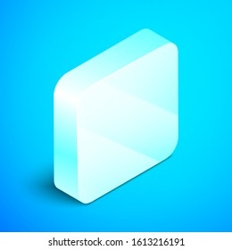 Isometric line Sushi icon isolated on blue background. Traditional Japanese food. Silver square button. Vector Illustration