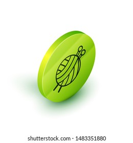 Isometric line Yarn ball with knitting needles icon isolated on white background. Label for hand made, knitting or tailor shop. Green circle button. Vector Illustration Isometric line Yarn ball with knitting needles icon isolated on white background. Label for hand made, knitting or tailor shop. Green circle button. Vector Illustration