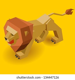 Isometric Lion. Vector Illustration