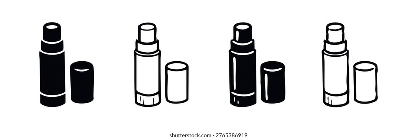 Isometric Lip Balm Stick Icon Set Vector Illustration