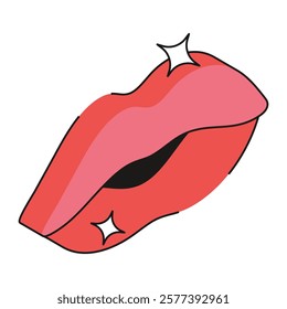 Isometric lips with glossy finish and heart, ideal for makeup brands, romantic merch, and bold Valentine’s Day visuals.