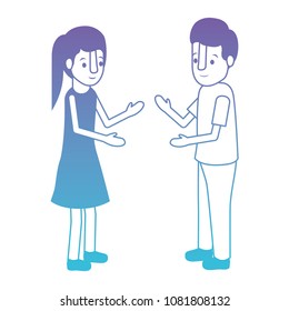 isometric little kids couple character
