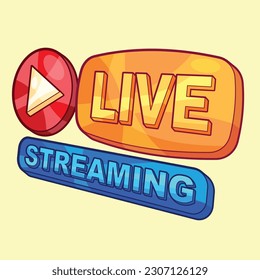 Diseño de vectores de distintivos de streaming en vivo isométrico