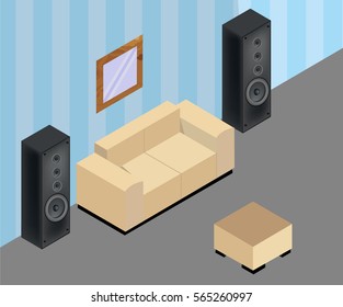 Isometric living room