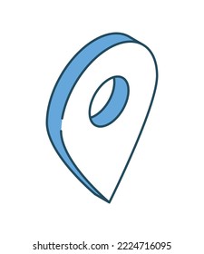 isometric location pin social media icon