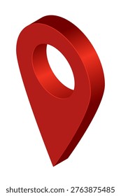 Isometric locator pin. 3D location pointer. Isometric pointer for map. Destination symbol. Navigation sign. Vector illustration