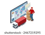 Isometric Logistics, Business logistics, Warehouse Logistic, Online delivery, Export and Import.. Delivery home and office. City logistics.