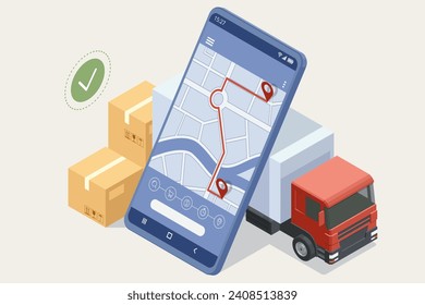 Isometric Logistics and Delivery. Free, Express, Home or Fast delivery. Delivery company. Delivery home and office. City logistics.