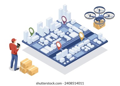 Isometric Logistics and Delivery. Free, Express, Home or Fast delivery. Delivery company. Delivery home and office. City logistics.
