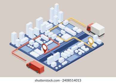 Isometric Logistics and Delivery. Free, Express, Home or Fast delivery. Delivery company. Delivery home and office. City logistics.