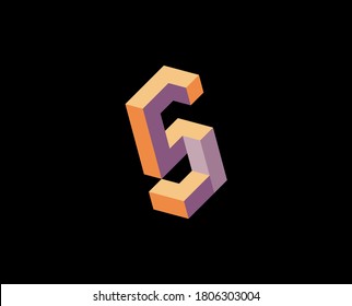 letra concepto de diseño de logotipo isométrico S G
