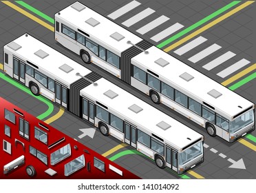 Isometric Long Bus front view