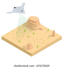Isometric Long Range Strike-Bomber. Aircraft military mission isolated on background.   Military Aircraft transport. 