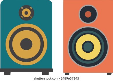 Isometric loud speaker illustration vector set