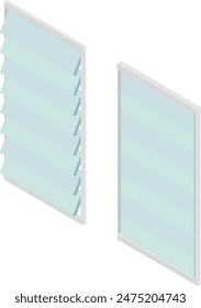 Isometric louver window image material set