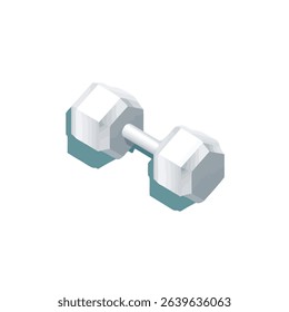 Isometric low poly dumbbell fitness gym workout weightlifting exercise