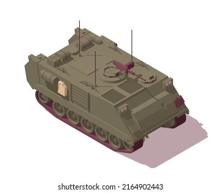 Isometric Low Poly M113 Armored Personnel Carrier. Vector